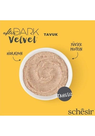 Schesir After Dark Mousse Tavuk Etli Tahılsız Yetişkin Kedi Konservesi 80 Gr