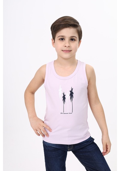 Toontoy Kids Toontoy Erkek Çocuk Baskılı Atlet Açık Lila