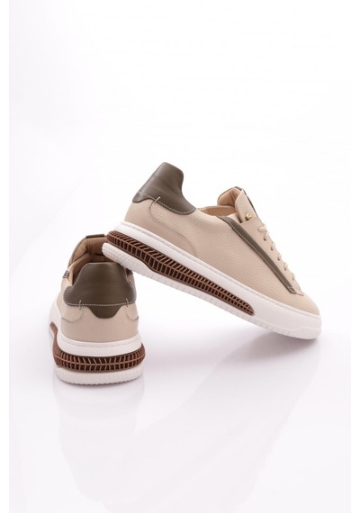 Dgn 5744 Erkek Bağcikli Sneakers Ayakkabi Bej