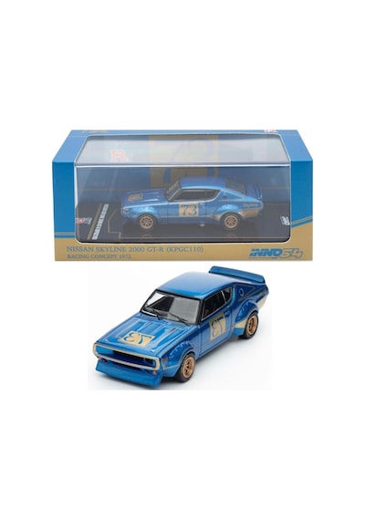 Inno 1/64 Nissan Skyline 2000 Gt-r Kpgc110 Racing Concept Blue