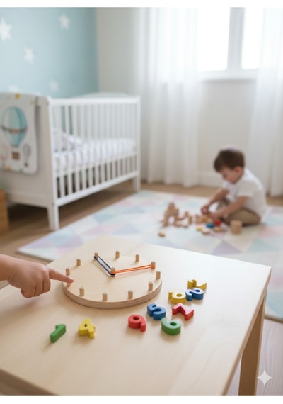Montessori Odaklı Ahşap Eğitici Saat Öğretici Çocuklar İçin Zaman Kavramı Geliştirici Oyun Seti
