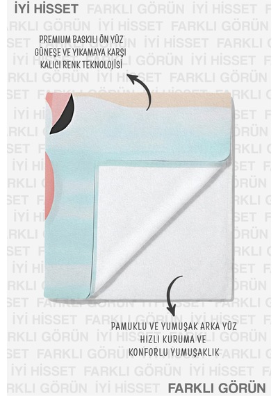 Flamingo Tropikal Palmiyeli Çocuk Plaj Havlusu - Pastel Pembe Modern Hızlı Kuruyan Mikrofiber Havlu Çok Renkli