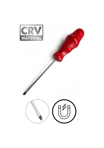 Bay-tec Mk4466 5x100 Mm Tekli Mıknatıslı Düz Tornavida - Crv Yapılı , Ergonomik Saplı Pratik El Aleti