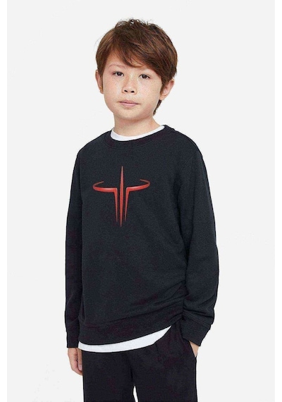 Tshirthane Quake Iıı Arena Logo Baskılı Unisex Çocuk Siyah Sweatshirt Siyah