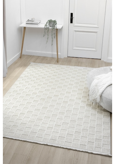 Fizy Beyaz Halı Loop Sisal Halı Modern Dokuma Oturma Odası Salon Halısı 13795a Beyaz