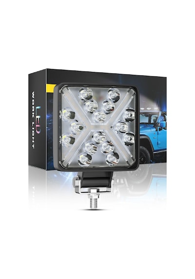 2 Adet X Angel 180w 12-24 Volt Kare Spot Far Oto Çalışma Lambası Atv Kamyon Tır Traktör Offroad