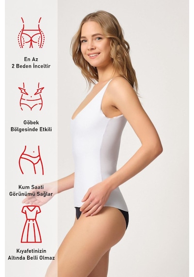 Beyaz Mı Emay 2815 Double Cotton Korse Atlet Beyaz