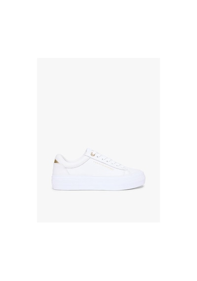 Tommy Hilfiger Kadın Th Foxing Platform Detaylı Deri Sneaker-13288 Beyaz