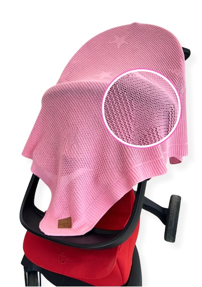 Little Dedi Starlink Örme Bebek Kundak Battaniyesi,çocuk Pembe