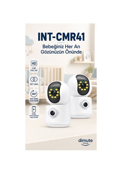 Int-cmr41 2mp Çift Lens Bebek Kamerası 2 Yönlü Ses, Mobil Uygulama Destekli Güvenlik Kamerası - 825457699