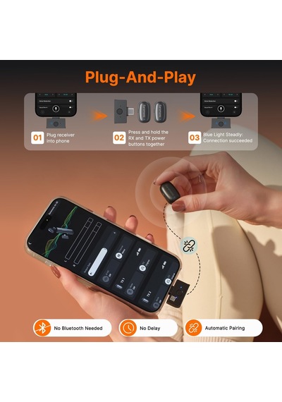 Air Se-01 Kablosuz Mikrofon Sistemi, Usb-c/lightning, 2 Verici + 1 Alıcı, Aı Gürültü Engelleme, Klipsli Ve El Tipi Kullanım
