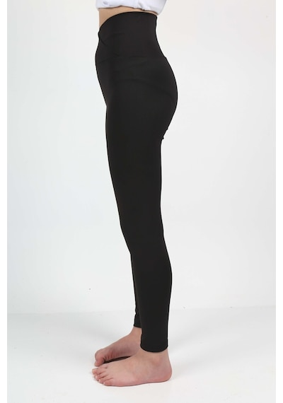 Erdem Kıds Kız Çocuk Yüksek Bel Kruvaze Kemer, Koşu, Yürüyüş, Casual, Spor, Atletik, Egzersiz, Fittness Tayt Siyah Siyah