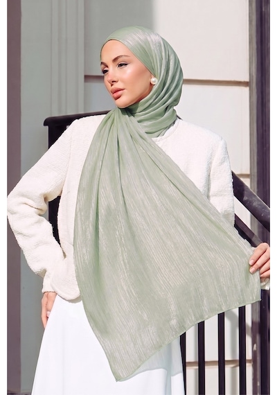 Olcay Yoryo İpek Abiye Şal Mint 103