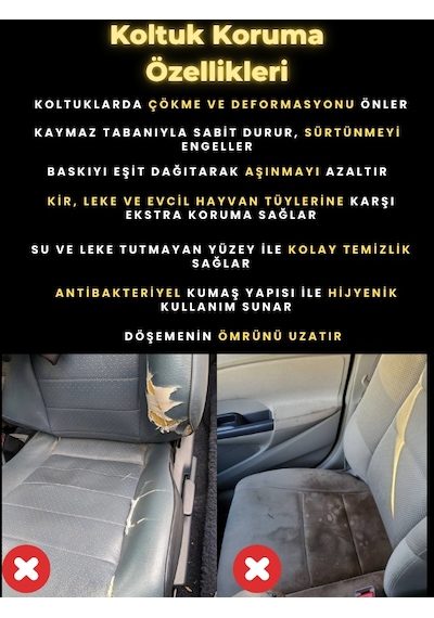 Toyota Corolla Se Hatchback Uyumlu 2'li Süet Oto Koltuk Minderi Universal Oto Aksesuar A3 Gri