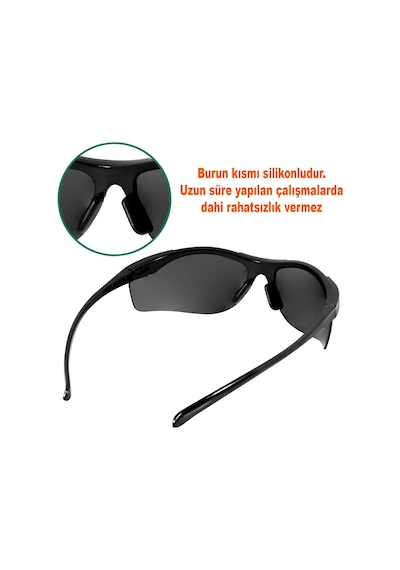 Tr Maxsafety Se2275 İş Güvenlik Gözlüğü Kaynak Koruyucu Gözlük Siyah