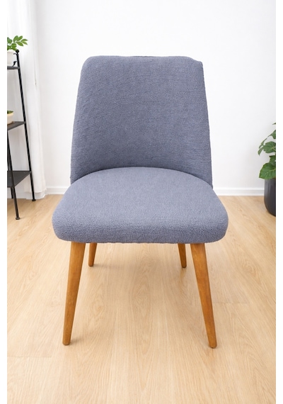 Mutfak Sandalye Kılıfı-büyük Oval Likral Kum Desen Yıkanabilir Lastikli Sandalye Örtüsü Chair Cover Antrasit