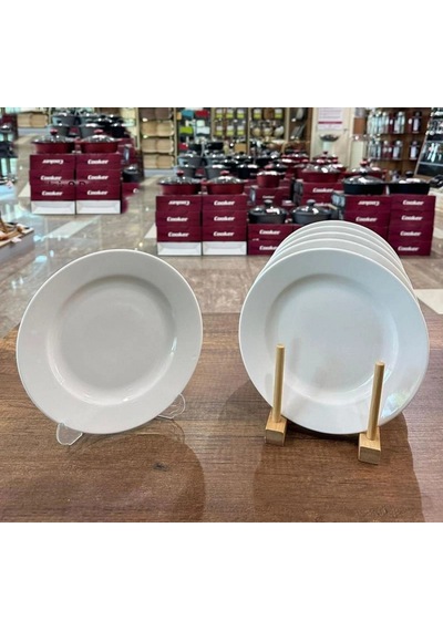Cooker Beyaz Renk Porselen Pasta Tabağı 19 Cm 6'lı