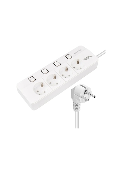 Powermaster Vea Xman 104 A Class 4lü Ayrı Anahtarlı 1,5m. Akım Korumalı Priz Made In Malaysıa