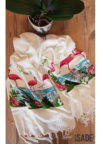 Peştemal Bambu Flamingo Desen