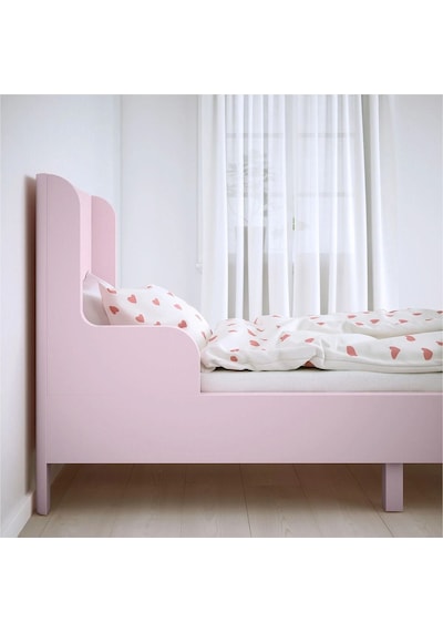 Busunge Uzayabilen Çocuk Karyolası, Açık Pembe Renk Meridyendukkan 80x200 Cm Busunge Uzayabilen Çocuk Karyolası, Açık Pembe Renk Meridyendukkan 80x200 Cm