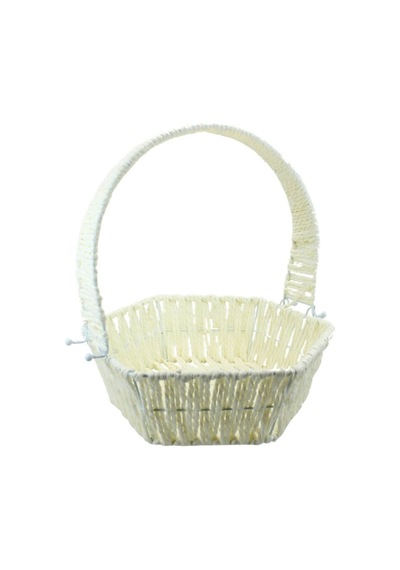 Saplı Altıgen Kumaş Sepet 32 Cm Büyük Boy Mavi