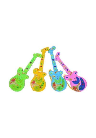 Poşette Gitar Türkçe Renkli Gitar Pilli Işıklı Oyuncak Gitar