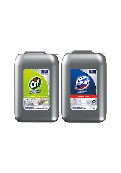 Domestos Professional Çamaşır Suyu 10 L + Cif Professional Bulaşı Diğer