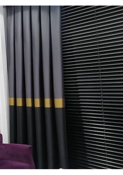 Evdepo Home Sık Pileli Pano Fon Perde Çift Kanat Antrasit