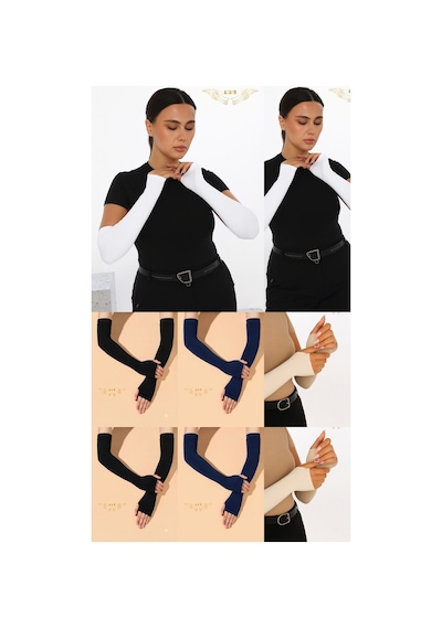 Aldaıyr 8 Pratik Tesettür Parmaklı Kolluk Çok Renkli10