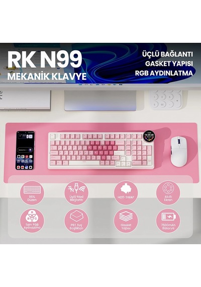 Royal Kludge Rk N99 Tri-mode Mekanik Oyuncu Klavyesi