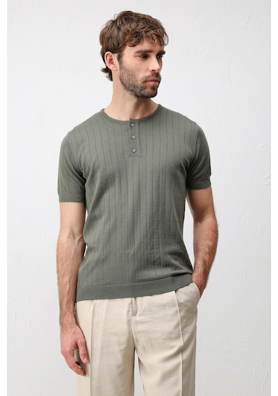 Antioch Dokulu Erkek Triko T-shirt Haki