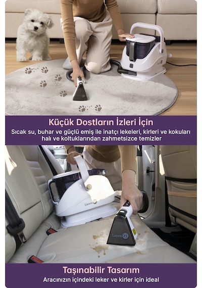 Livenzi Jjb-747-a Buharlı Koltuk Halı Yıkama Ve Leke Çıkartma Makinesi-beyaz