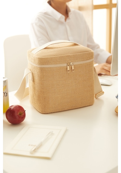 Ocean Home Textile Orta Boy Jüt Soğuk Tutan Çanta 23 X 16 X 23 Cm Bej