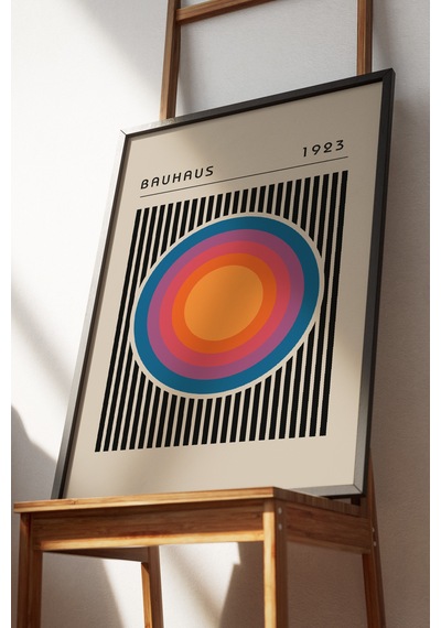Bauhaus Dekoratif Poster Tablo Siyah Çerçeveli