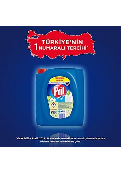 Elma Kokulu Elde Yıkama Sıvı Bulaşık Deterjanı 1 X 4 Kg, Elma 4kg