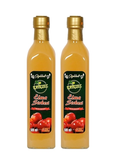 Elma Sirkesi 2x500 Ml - %100 Katkısız Doğal Geleneksel Ev Yapımı