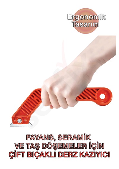 Metfix Derz Kazıyıcı, Çift Bıçaklı Turuncu