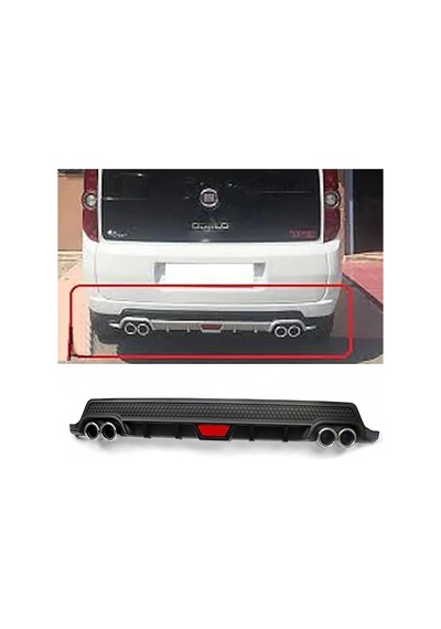 Fiat Doblo Siyah Difüzör Difizör Yuvarlak Egzoz Görünüm Kulaklı Tip 2012 - 2015