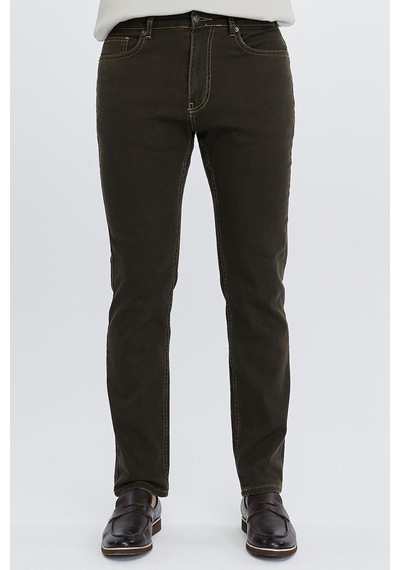 Cedy Denim Regular Fit Jean Martin Yüksek Bel Standart Kesim Esnek Kot Pantolon C336 Kahverengi