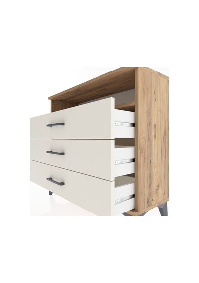 Arges Şifonyer Tek Raflı 3 Çekmeceli 88x30x80 Çam-aytaşı Çam