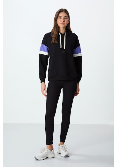 Tommy Life Siyah Kompakt Pamuklu Kalın Pürüzsüz Dokulu Kapüşonlu Oversize Fit Kadın Sweatshirt - 97290 Siyah