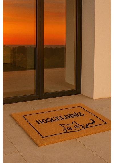 Valerine Life Velür Coco Dokulu Welcome Hoş Geldiniz Kapı Önü Dış Mekan Paspası 45x70cm 27ycm260123 Kahverengi