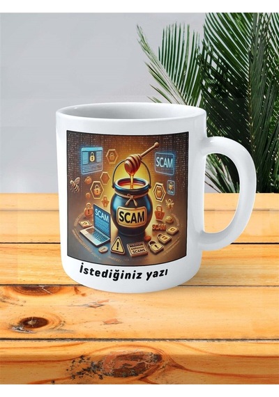 Honeypot Baskılı Kupa Bardak Kişiye Özel Desen 3 Çok Renkli