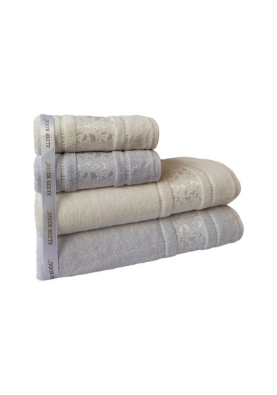 Kelebek Best Set Hamam Takımı- Krem Gri