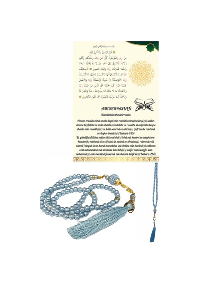 Namaz Tesbihi Vavlı 99'lu Cam İncili Amenerrasulü Dua Kartı İle Renk Hediyelik