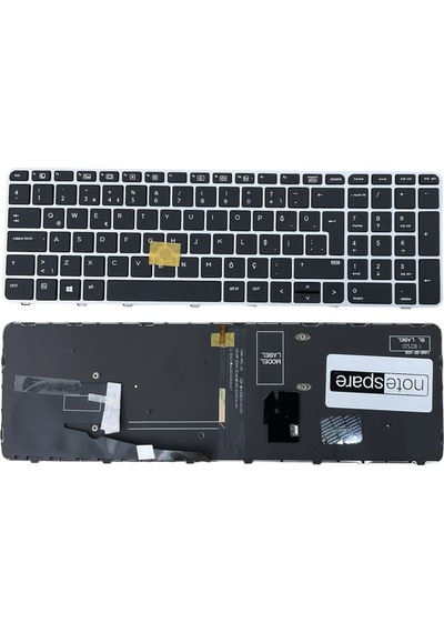 Hp Uyumlu Elitebook 850 G3 T9x18et , 850 G3 T9x19ea Işıklı Klavye Siyah Tr Gümüş Çerçeveli