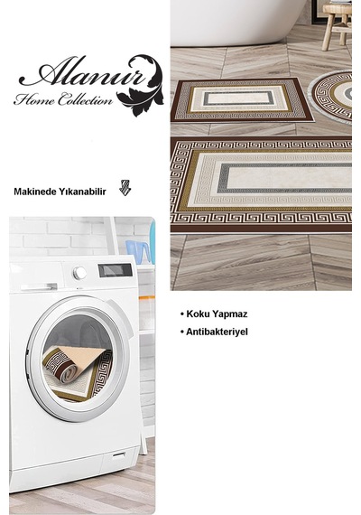 Dekoreko Kaymaz Taban Djt 3 Lü Banyo Paspas Takımı Yıldız Deri Karışık Modern 675m Gold