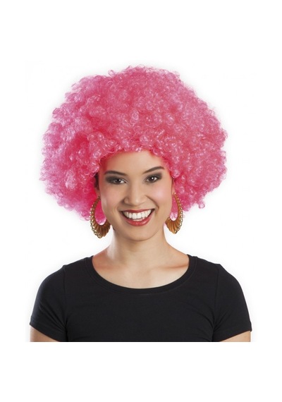 Pembe Renk Kıvırcık Afro Bonus Peruk 5324 256
