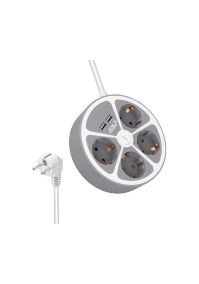 4 Prizli Anahtarlı Grup Priz - 2 Usb, 1.5 Metre 0