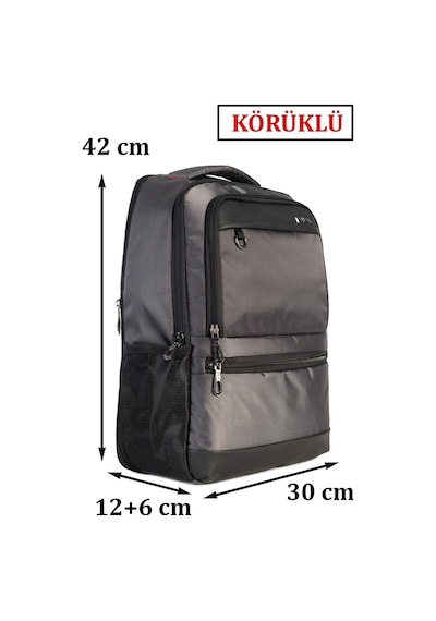 Dada 07 Körüklü 14-15,6 İnç Laptop Bölmeli Sırt Çantası Gri